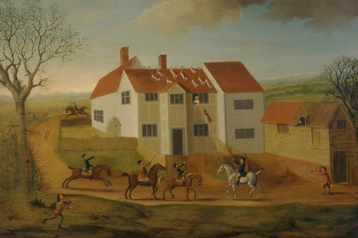 John Sidey and His Hounds at a Farmhouse near Hadleigh, Suffolk