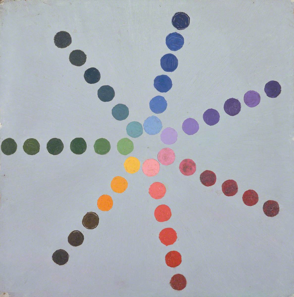 Multi-Colored Dots on a Gray Ground