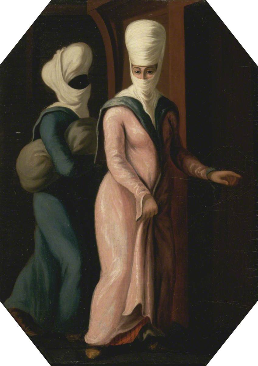 A Turkish Woman and an Attendant Going to the Hamam (Public Baths)