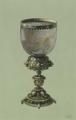 Onyx Cup on Silver Gilt Base