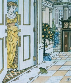 The Frog asks to be allowed to enter the Castle - Illustration for 'The Frog Prince'