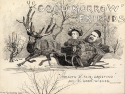 Caricature of Mr and Mrs Alexander Macdonald, for a Christmas Card
