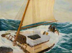 Ship in a Storm (Two Men Steering)