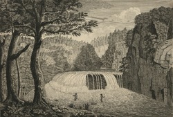 A North West View Of The Half Moon Or Second Fall In The River Casconchiagon On Lake Ontario