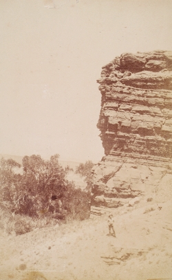 Man Standing in Front of a Rock, South Africa, from an album compiled by Sir John Everett Millais