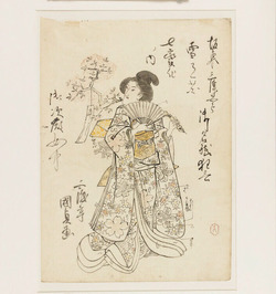Shita-e (under-drawing for a woodblock print)