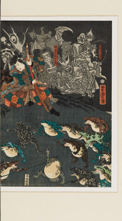 Nikushi the Frog Spirit Conjures up a Magical Battle of Frogs at Tateyama in Etchū Province | Etchū Tateyama no Jigokudani ni Nikushi dōjin kawazu gassen no ki o arawasu | 越中立山の地嶽谷に肉芝仙人蛙合戦の奇をあらはし (creator)