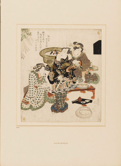 The actor Onoe Kikugorō III (Otowaya) entertained by two courtesans at the Umemoto tea house