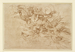 Recto: Study for God appearing to Moses
Verso: Figure of victory after a relief on the Arch of Titus, Rome