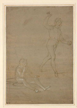 Studies for two soldiers, one asleep, the other standing