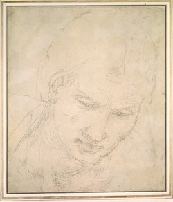 Recto: Study of a Head
Verso: Studies of Architectural Details and a grotesque Mask