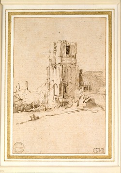 Recto: The Church of Ransdorp in Waterland 
Verso: Musical notation
