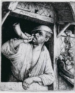 The Baker sounding his horn