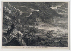 Stormy coast landscape
