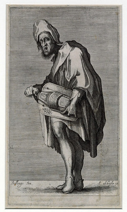 The blind beggar with musical instrument, copy