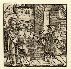 Cisti the baker offering a glass of poisoned wine