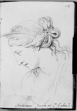 The head of Juno seen in profile to left, from the terracotta group Jupiter, Juno and Ino (now lost) by Nollekens
