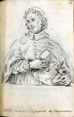 Bust portrait of Cardinal Savo Mellini (1699- 1701), Mellini Chapel, in Santa Maria del Popolo, Rome, after Pierre- Etienne Monnot