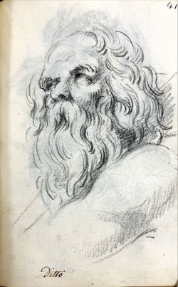 A river god seen in three quarters in Villa Borghese, Rome, after Giovanni Lanfranco