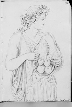 A woman bringing fruits, probably Pomona