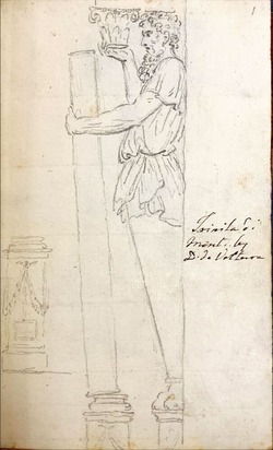 A male caryatid, after Daniele da Volterra