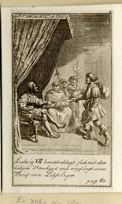 Ludwig VII receiving Saint Bernard, copy