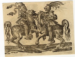 Recto: A Mounted Combatant Holds His Opponent by a Noose
Verso: A Jouster Securing His Opponent with a Hook