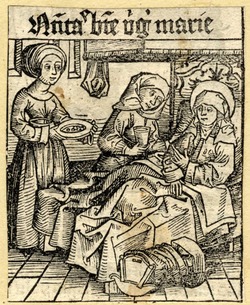Saint Anne giving birth to Mary