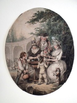 A Family Taking Tea outdoors