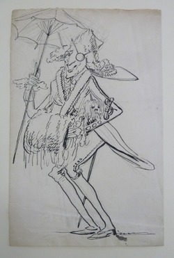 A Man with a Parasol, a Muff and a Monocle