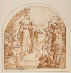 A miracle with a monk (St Philip Benizzi) causing water to flow