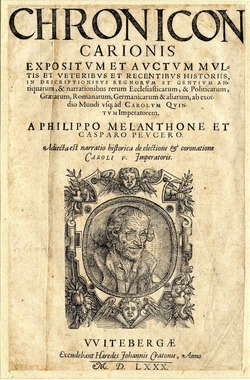 Bust of Philip Melanchton in an oval frame
