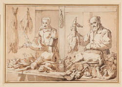 A Game and Fruit seller's stall