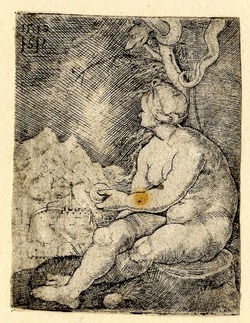 Eva, seated