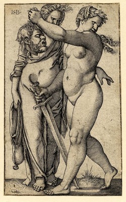 Judith walking to the left, and her servant