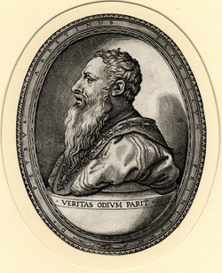 Bust Portrait of Pietro Aretino, seen in profile, within a roundel