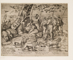 Noah and the Animals leaving the Ark