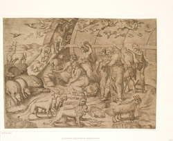 Noah and the Animals leaving the Ark