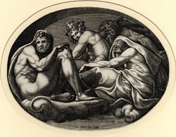 Hercules, Bacchus, Pan and Saturn