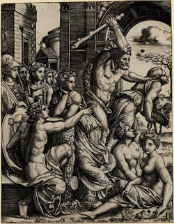 Hercules driving away Envy from the Temple of the Muses, with Apollo seated on the left