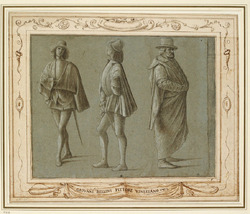Recto: Three figure studies
Verso: Two figure studies