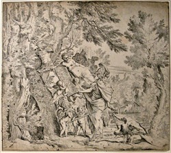 Venus giving arms to Aeneas