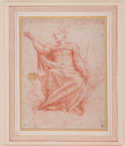 Recto: Christ
Verso: Three Architectural sketches