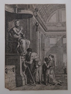 Pilgrims paying devotion to the Statue of St Peter at Rome