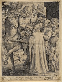 The prodigal son leaving his father's house