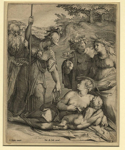 Venus and Cupid surrounded by gods