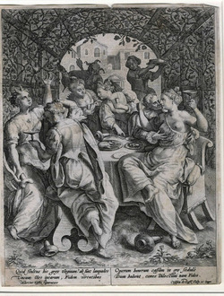 The foolish virgins beneath a trellis