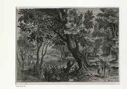 Riverscape with the temptation of Christ