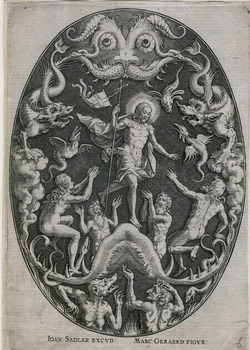 Oval design with the last judgement