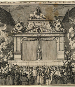 Performance of a play on the Dam